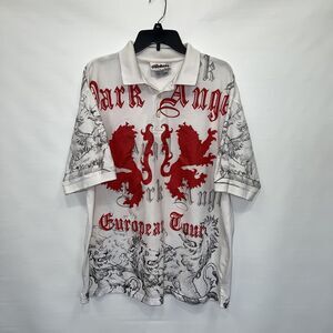 Vintage Ackers Button Up Adult XL Mens Multicolor Short Sleeve Cotton Blend Polo